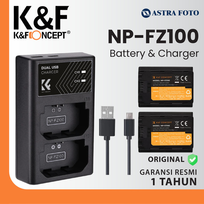 K&F Concept Sony NP-FZ100 Dual Slot Quick Battery Charger