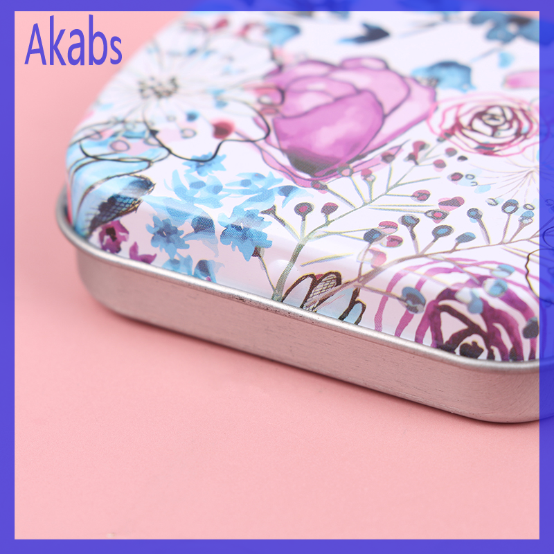 Akabs Small Empty Metal Tin Flip Storage Pill Box Case Organizer For Candy Key