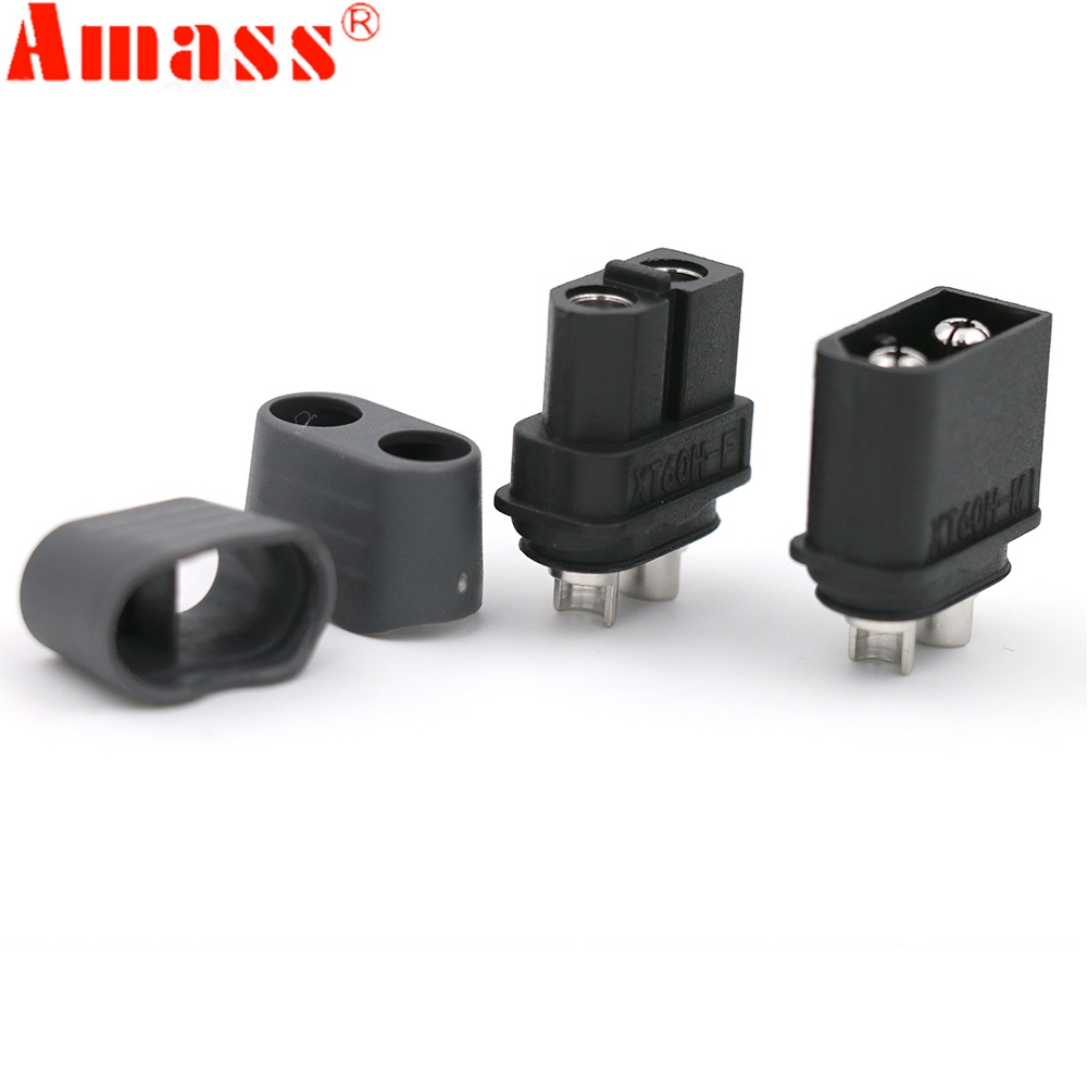 Jack XT60 chính hãng Amass Đồng nguyên chất, có nắp che.
