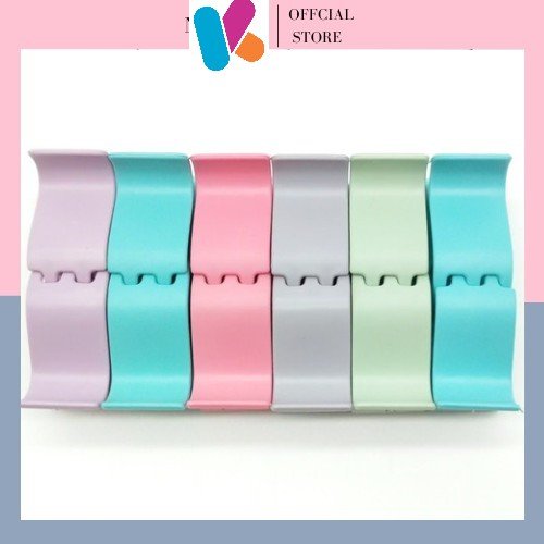 Lố 12 Kẹp càng cua 5 Răng màu Pastel - hàng không gãy