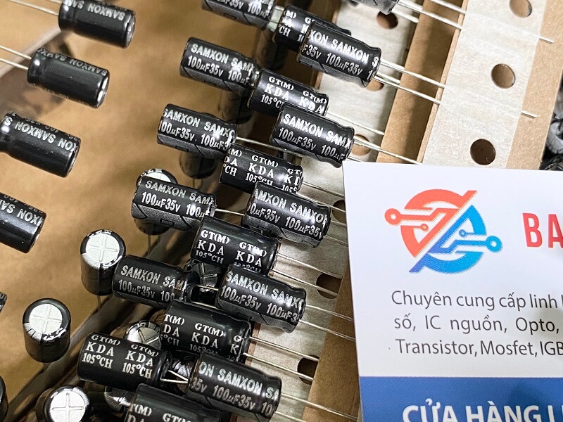 Tụ hóa samxon 100uf 35v kích thước 6.3x11mm