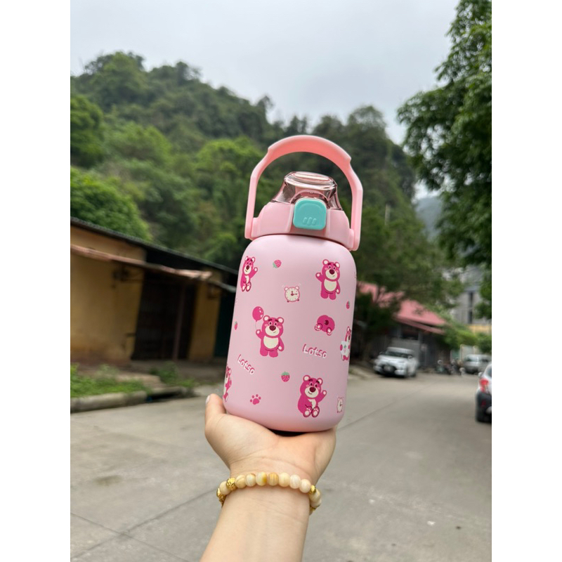 bình nước giữ nhiệt 304 hình gấu dễ dâu
