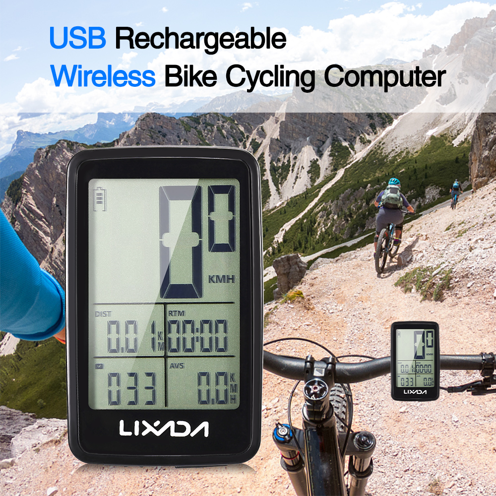Lixada USB Rechargeable Wireless Bike Cycling Computer/Computer Mount Holder for Lixada USB Rechargeable Bike Cycling Computer Bicycle Speedometer Odometer