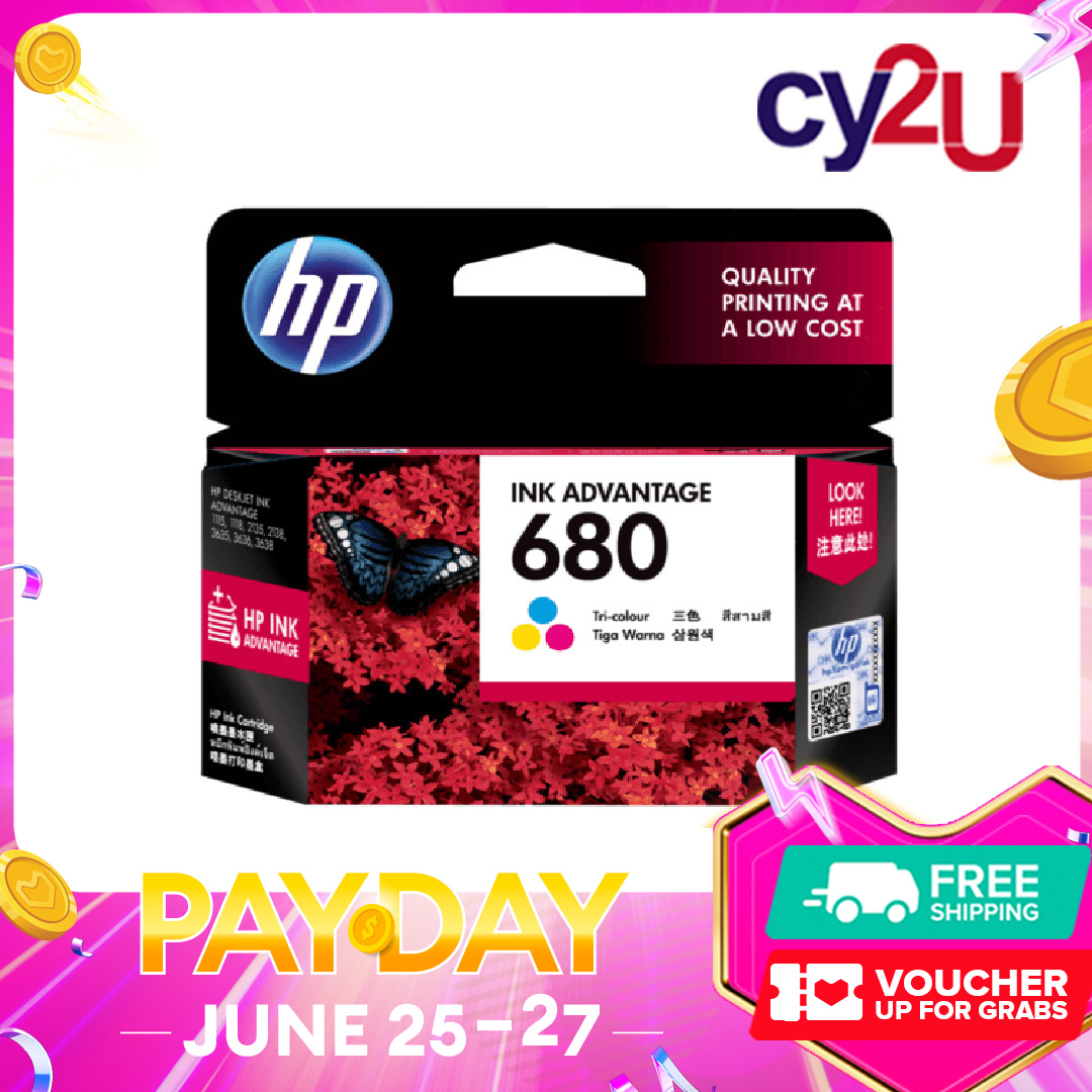 HP 680 TriColor Original Ink Cartridges (F6V26AA) Expire Aug 2025 (For