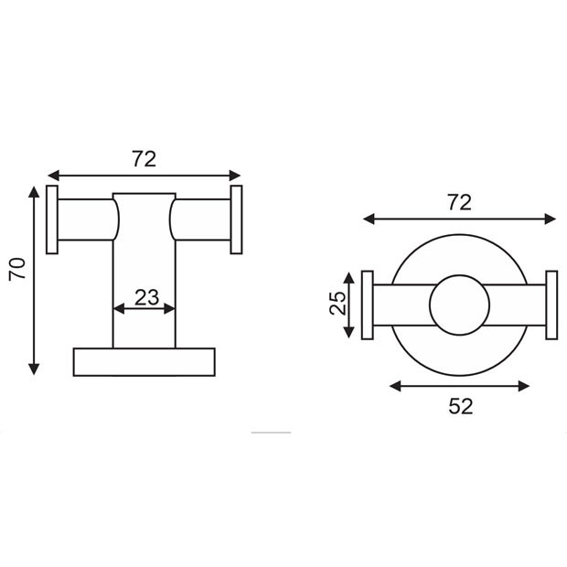 Móc treo đồ phòng tắm kép HC5821