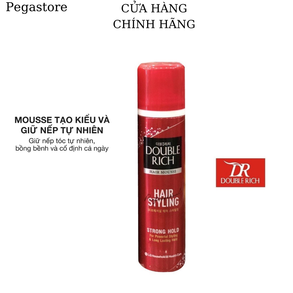 Mousse bọt xịt tạo kiểu tóc double rich hair mousse soft hold - sịt tạo kiểu tóc 150ml