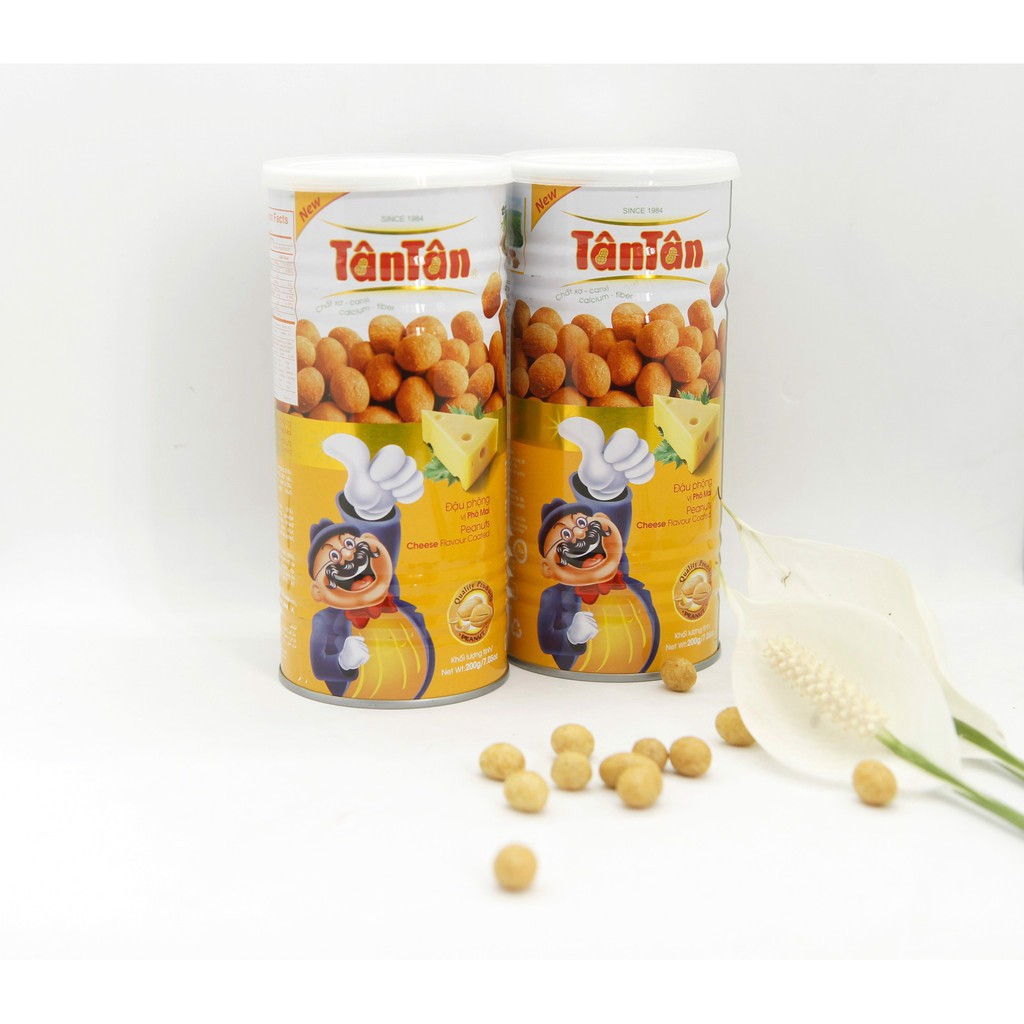 Combo 4 lon Đậu phộng vị Phô Mai Tân Tân 200g