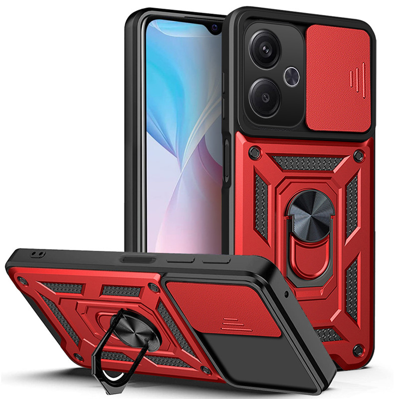 For Xiaomi Poco M6 case Armor Ring Case Cover Car Holder Shockproof Camera Protection For Xiaomi Poco M6 4G Back Cover Phone Cases.