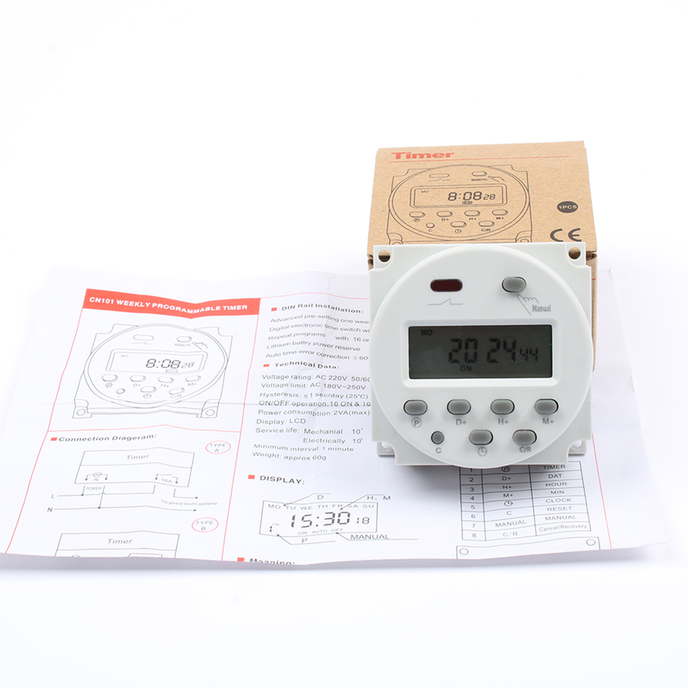 【InnovateWorld】No lock CN101A AC DC 12V Digital LCD Power Timer Weekly ...