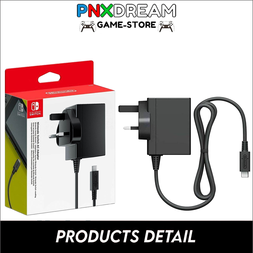 🇲🇾 Nintendo Switch Oled LITE (3Pin) AC Adapter Original Type-C Fast  Charger UK Plug (3pin) Support Dock TV Mirror