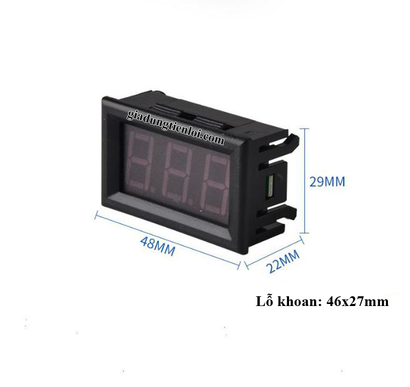 Đồng hồ led MAX30V - đo vôn DC tối đa 30V 48x29mm