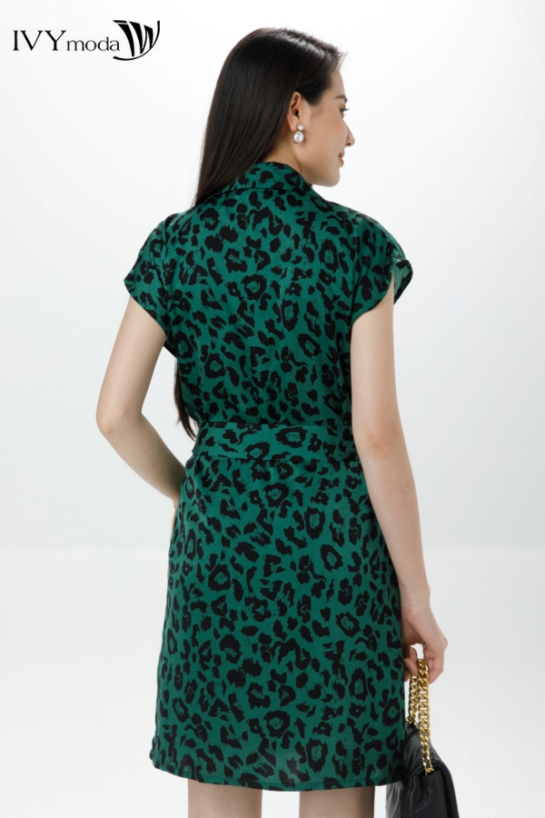 Đầm lụa họa tiết dáng chữ A moda MS 40M7303