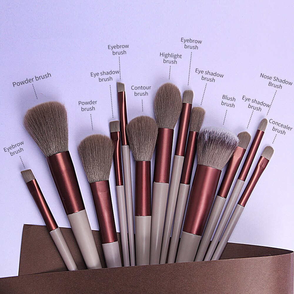 13%20Pieces%20Makeup%20Brush%20Set%20Eye%20Shadow%20Foundation%20Women%20Cosmetic%20Brush%20Beauty%20Soft%20Makeup%20Tools%20With%20Bag%20-%20Image%204