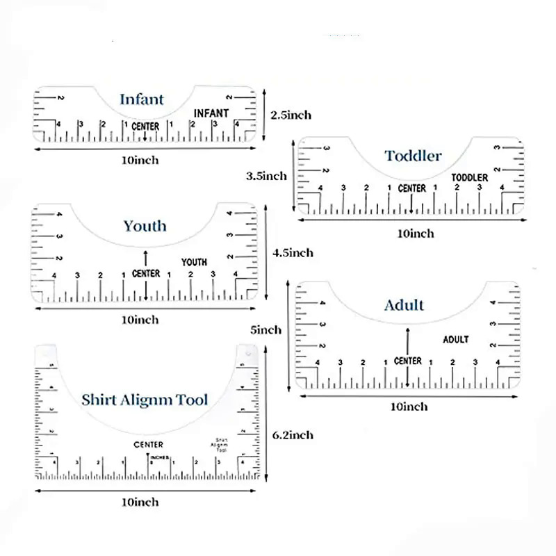 TShirt Ruler Guide Set, TShirt Alignment Rulers to Center Designs