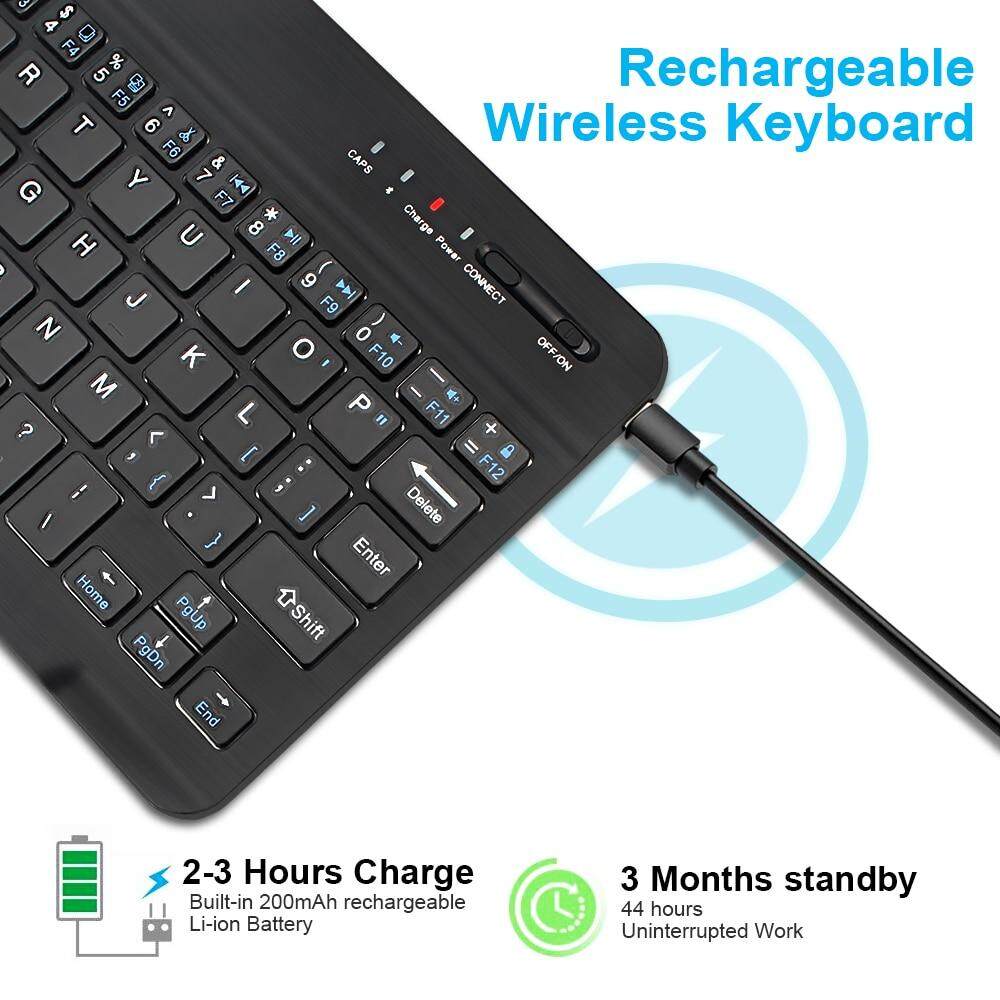 Kebidumei Bàn Phím Không Dây Bàn Phím Bluetooth Bàn Phím Máy Tính Bảng Có Thể Sạc Lại Cho Điện Thoại Hỗ Trợ Android Windows