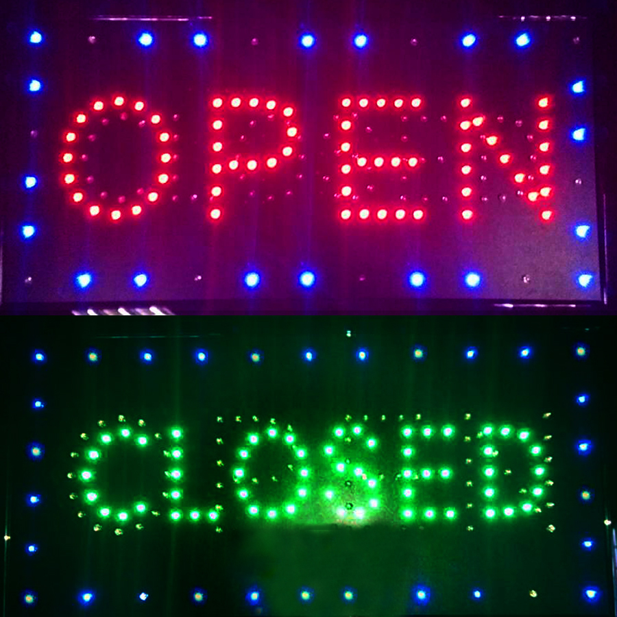 2 In1 Open Closed Store Shop Open Closed Sign Led Signboard Business Sign 9 8 20 47 Display Neon Open Sign Welcome Board For Cafe Bar Pub Advertising Light Shop Hotel Business Decoration Lamp