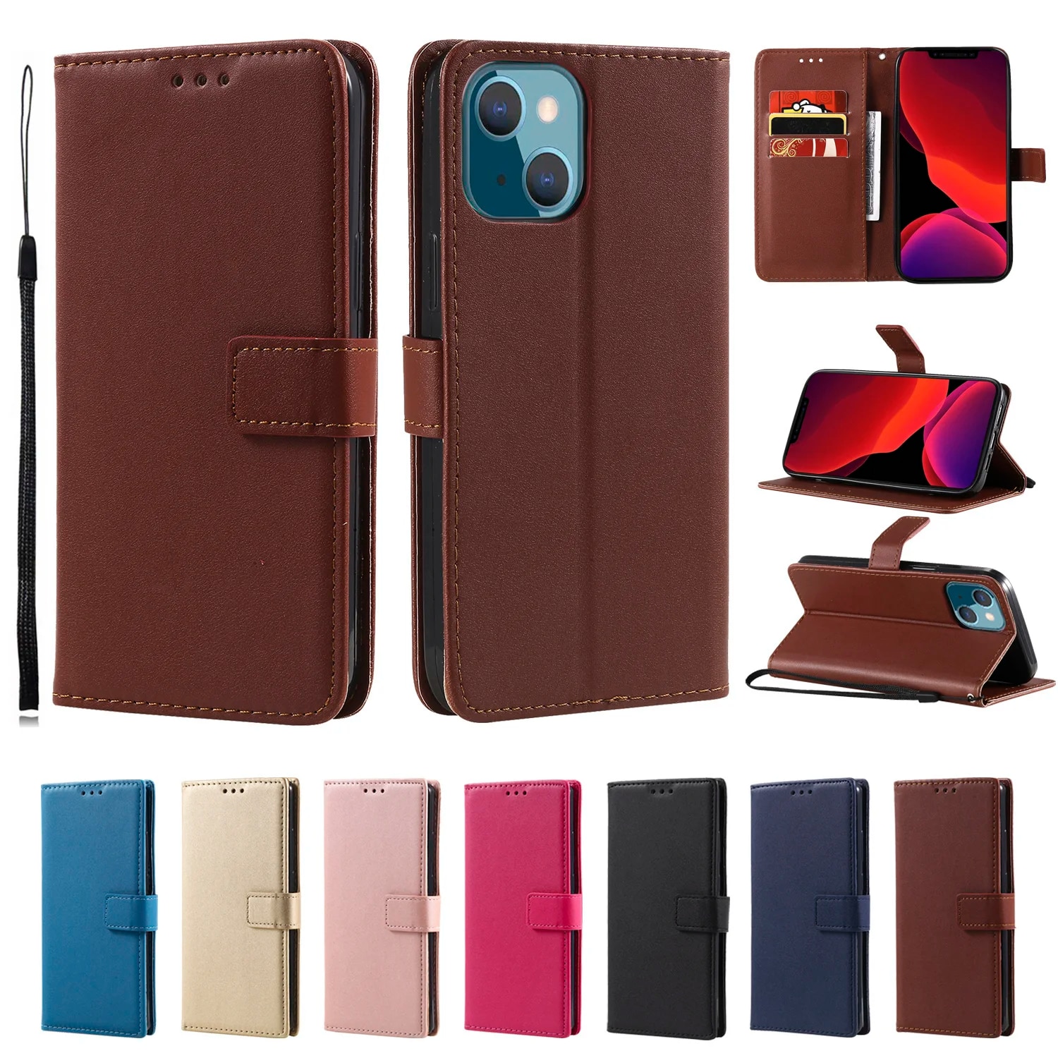 Leather Flip Wallet Case For Redmi Note 11 11S 9 9A 9C 9T 9S 10 10S Pro POCO F3 M3 M4 X3 NFC Pro 5G F3 Protect Book Cover. 