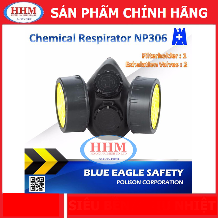Bộ Mặt nạ phòng độc Blue Eagle NP306 và 2 phin lọc RC203