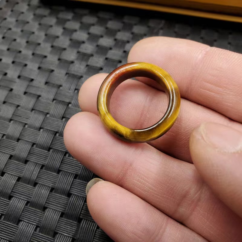 Natural tiger eye stone ring pretty color tiger eye stone jade ring jade ring jewelry