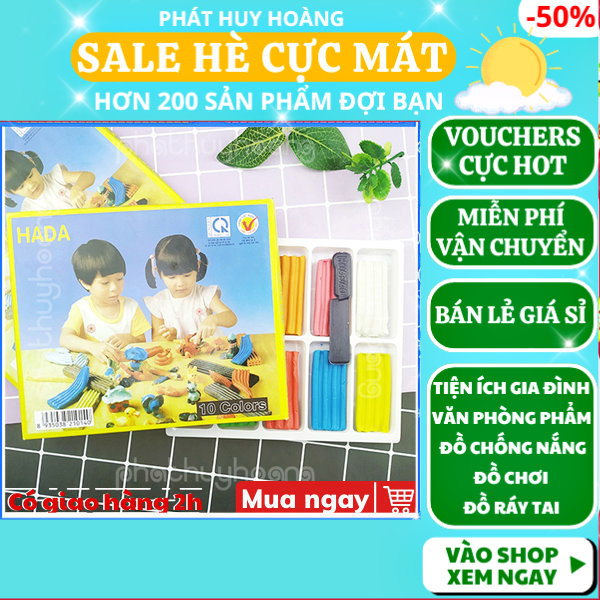 Đất sét đất nặn HADA phổ thông 10 màu cực đẹp giá rẻ  ✔đất sét tạo hình ✔đất nặn tạo hình ✔ đất sét đất nặn phổ thông ✔Phát Huy Hoàng