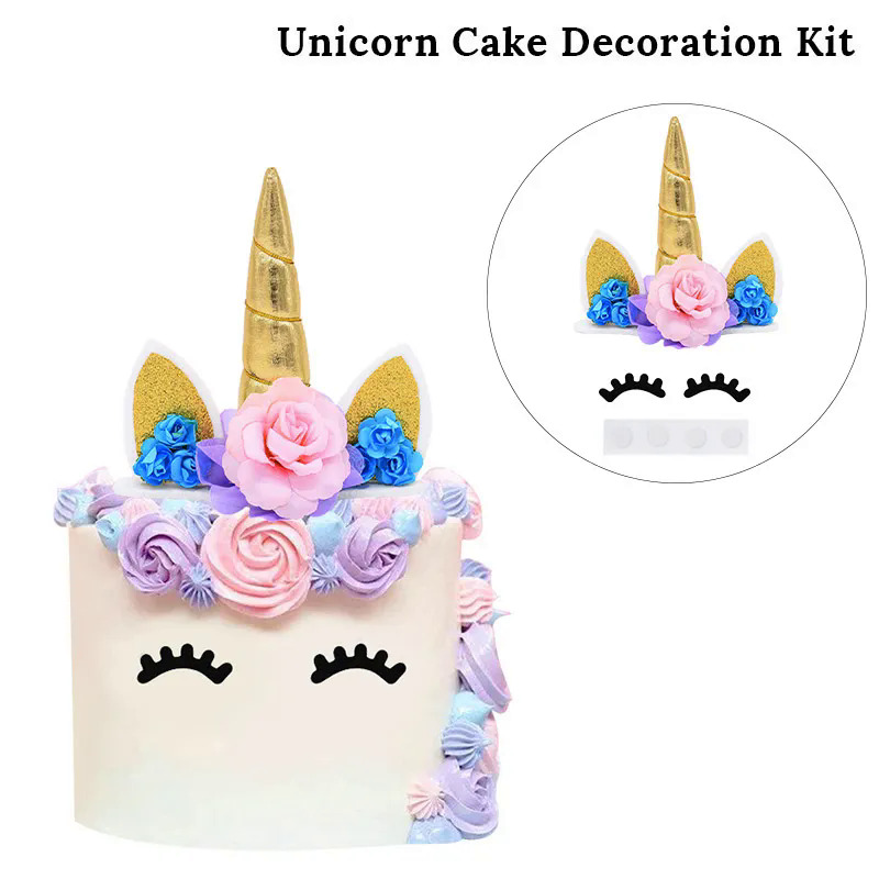 XIU1Rainbow Unicorn Cake Topper Trẻ Em Cô Gái Sinh Nhật Đảng Tự ...