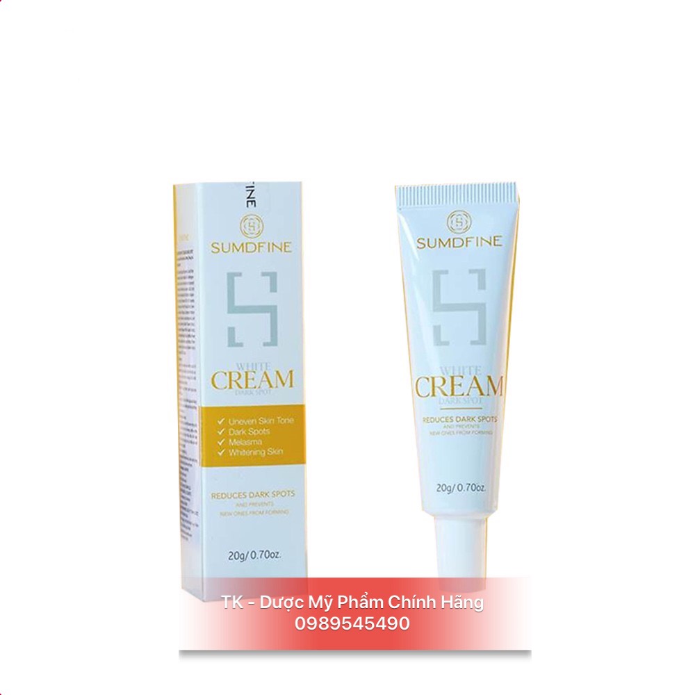 Kem sumdfine white cream làm giảm vết thâm nám, trắng da - 20g