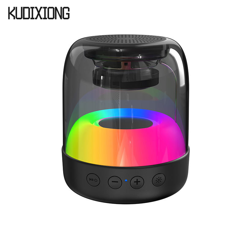 KUDIXIONG Wireless Bluetooth Speaker Portable Mini Subwoofer Colorful Atmosphere Light Bluetooth Small Speaker