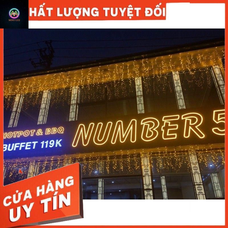 Đèn led rủ thả mành cao cấp 6m 24 sợi thả 50cm, trang trí sảnh, ban công, ngoài trời