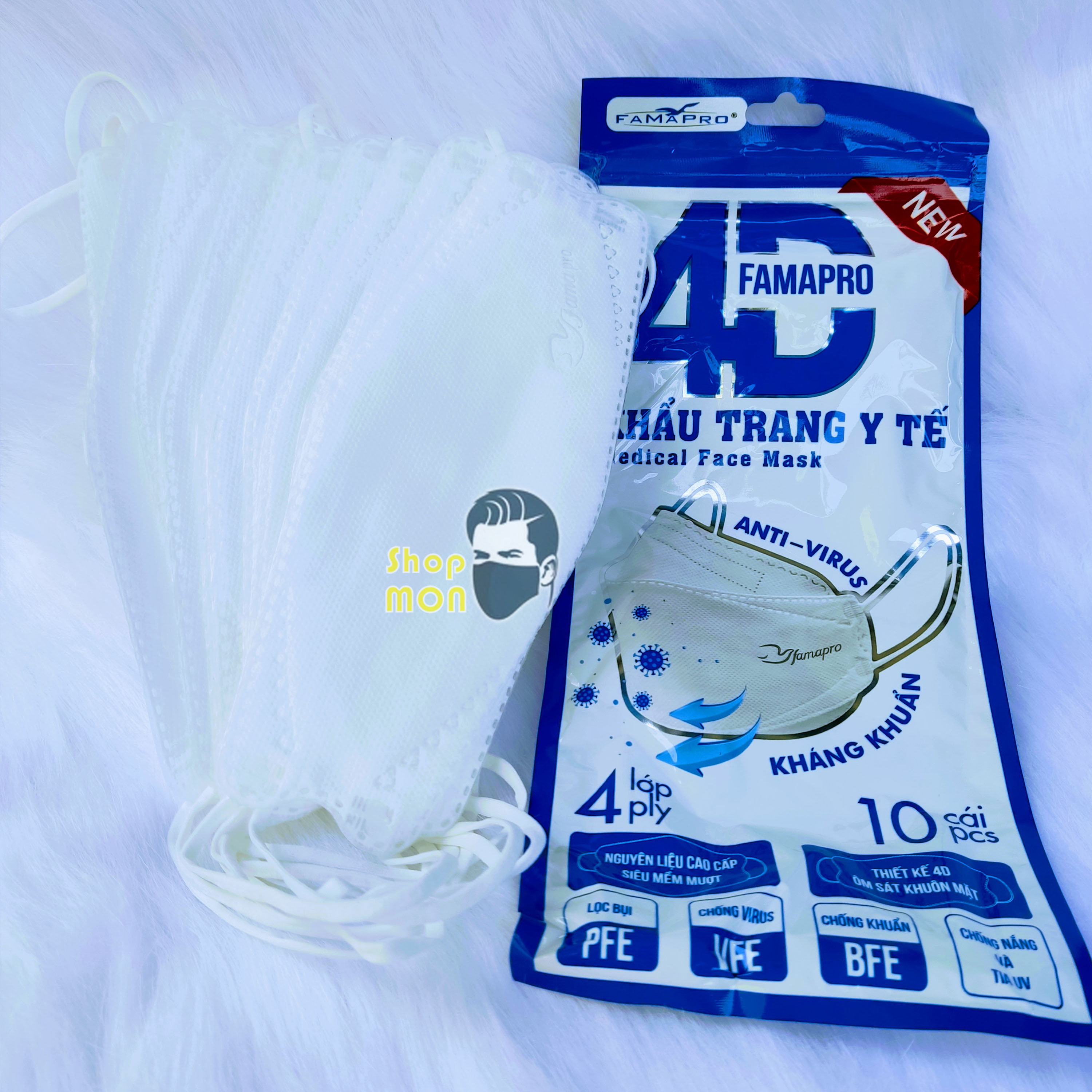 COMBO 100cái  KHẨU TRANG 4D FAMAPRO