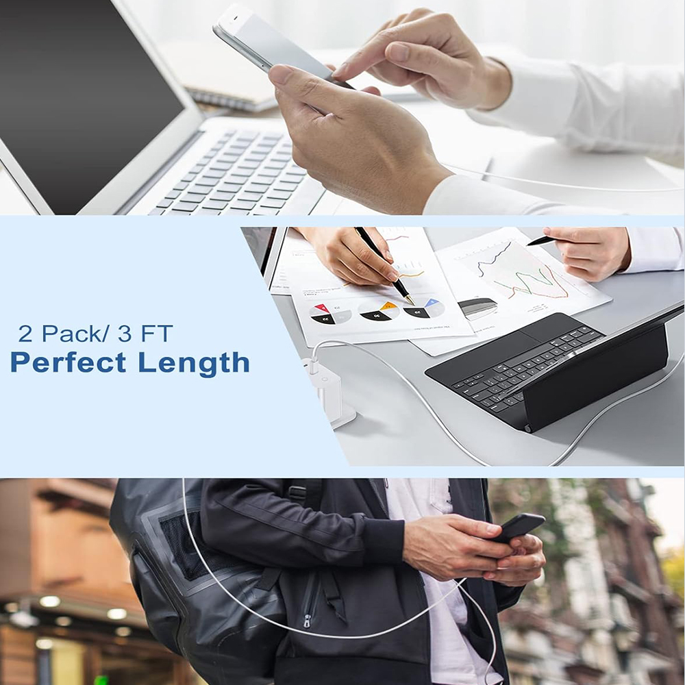 2Pcs 20W PD Fast Charging Cable For iPhone 15 Pro Max Plus iPhone Serise iPad USB Type C (1 meter) Fast charging data cable 2023