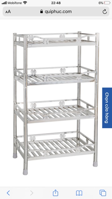 Kệ chén 4 tầng inox Quiphuc cao cấp lắp ráp