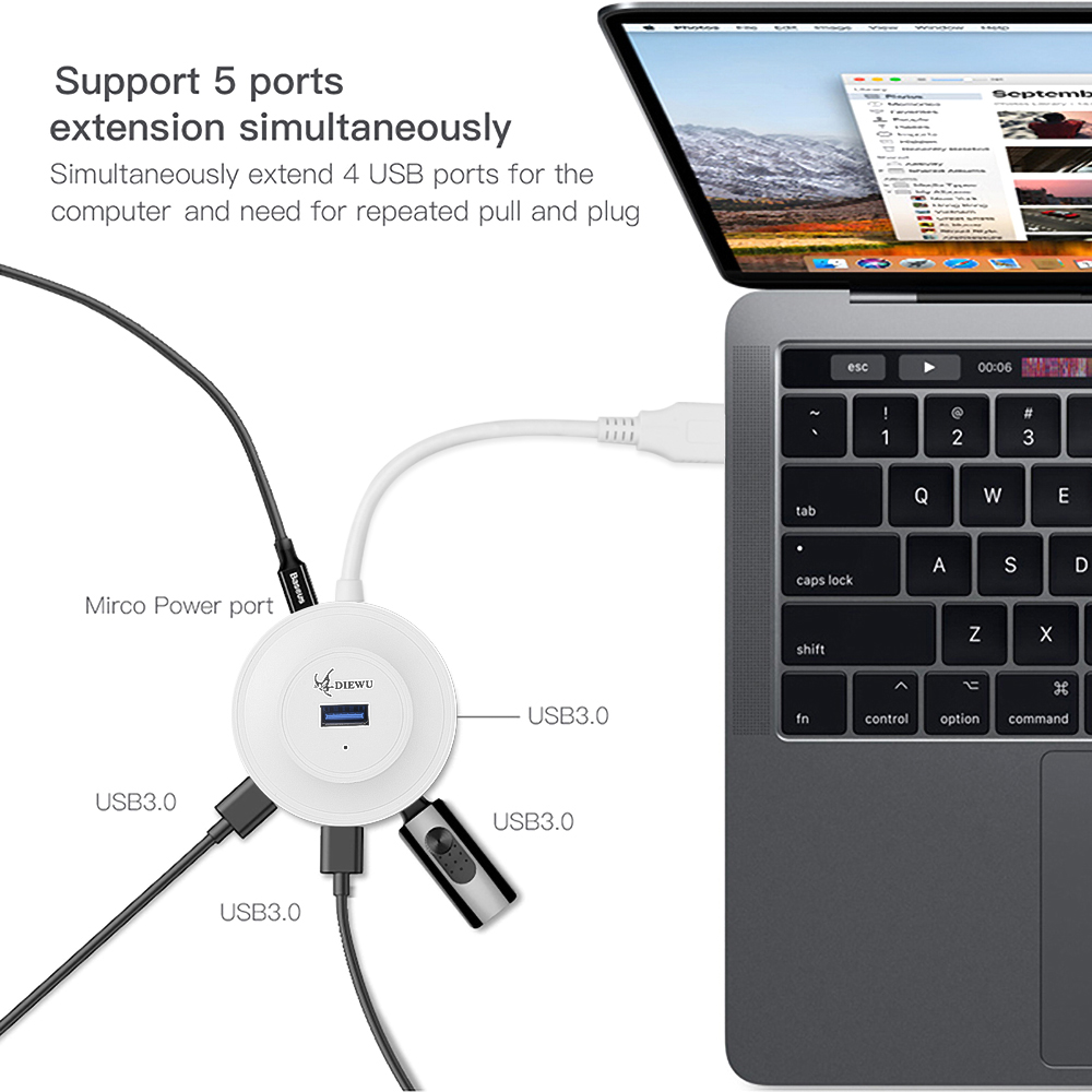 【InnovateWorld】4 Ports USB HUB USB 3.0 HUB Splitter Multiple USB HUB 2.0 Multi Hub Expander 4 Port HUB for PC Laptop usb3.0 USB-Hub Adapter. 