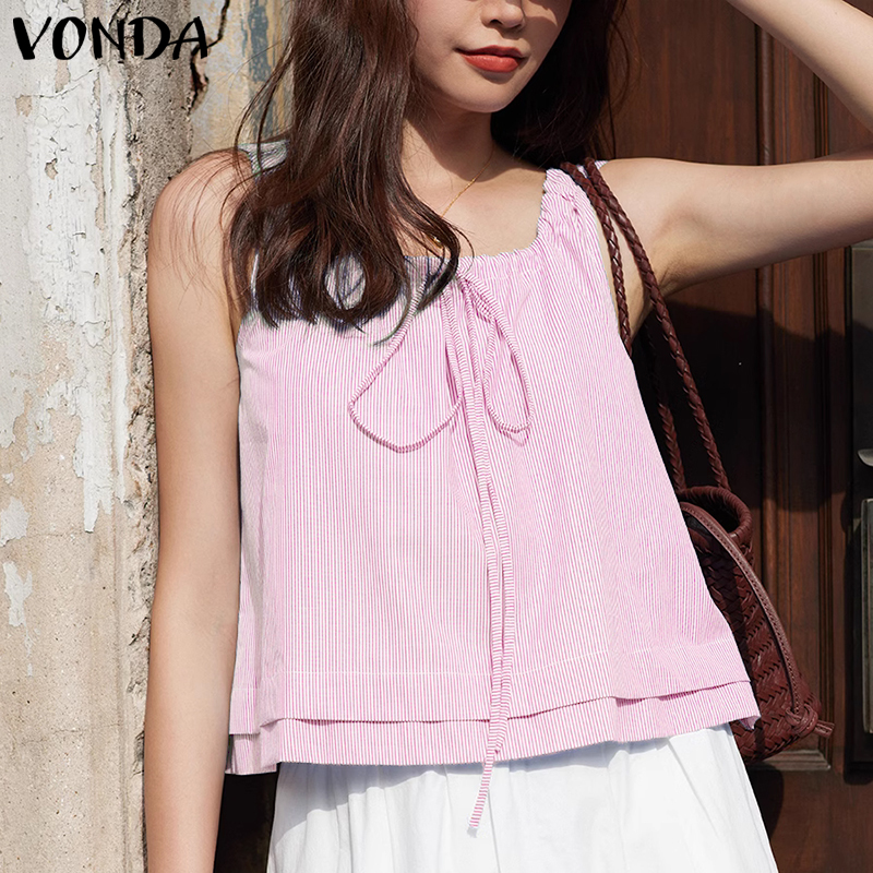 Vonda Womens Leisure Girly Style Square Collar Lace Up Double Layer Hem