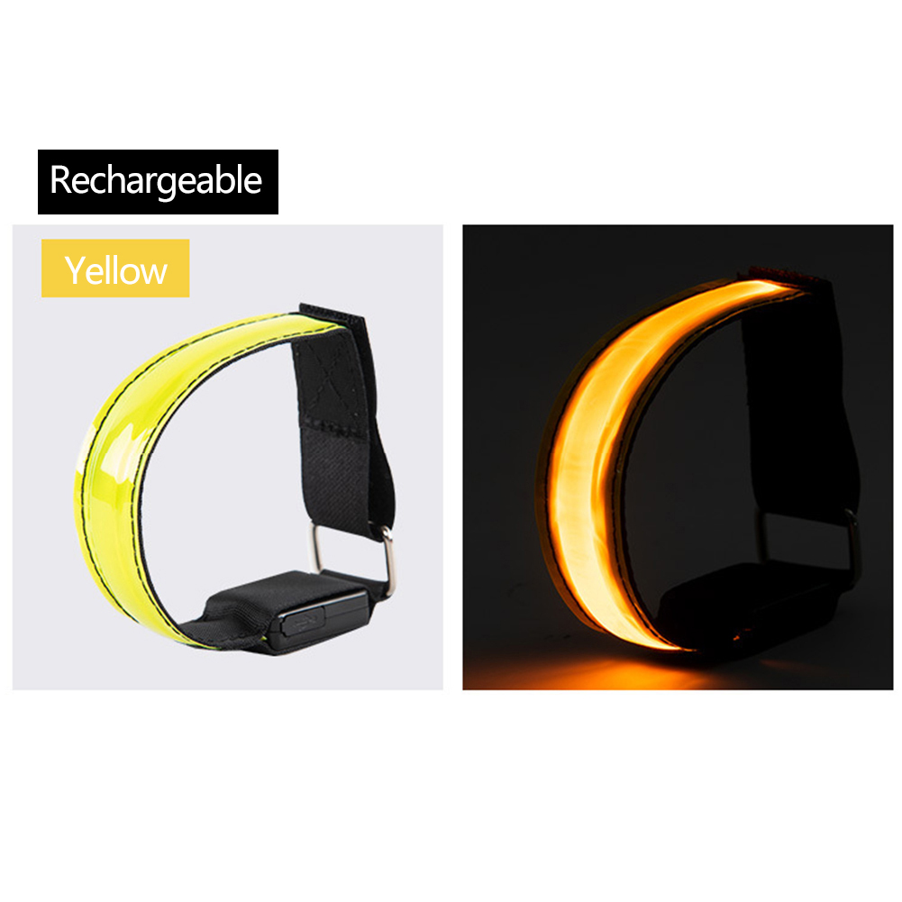 Hittime USB Charging LED Luminous Night Running Armband Bracelet Outdoor Sports Reflective Safety Belt Night Jogging Walking Cycling
