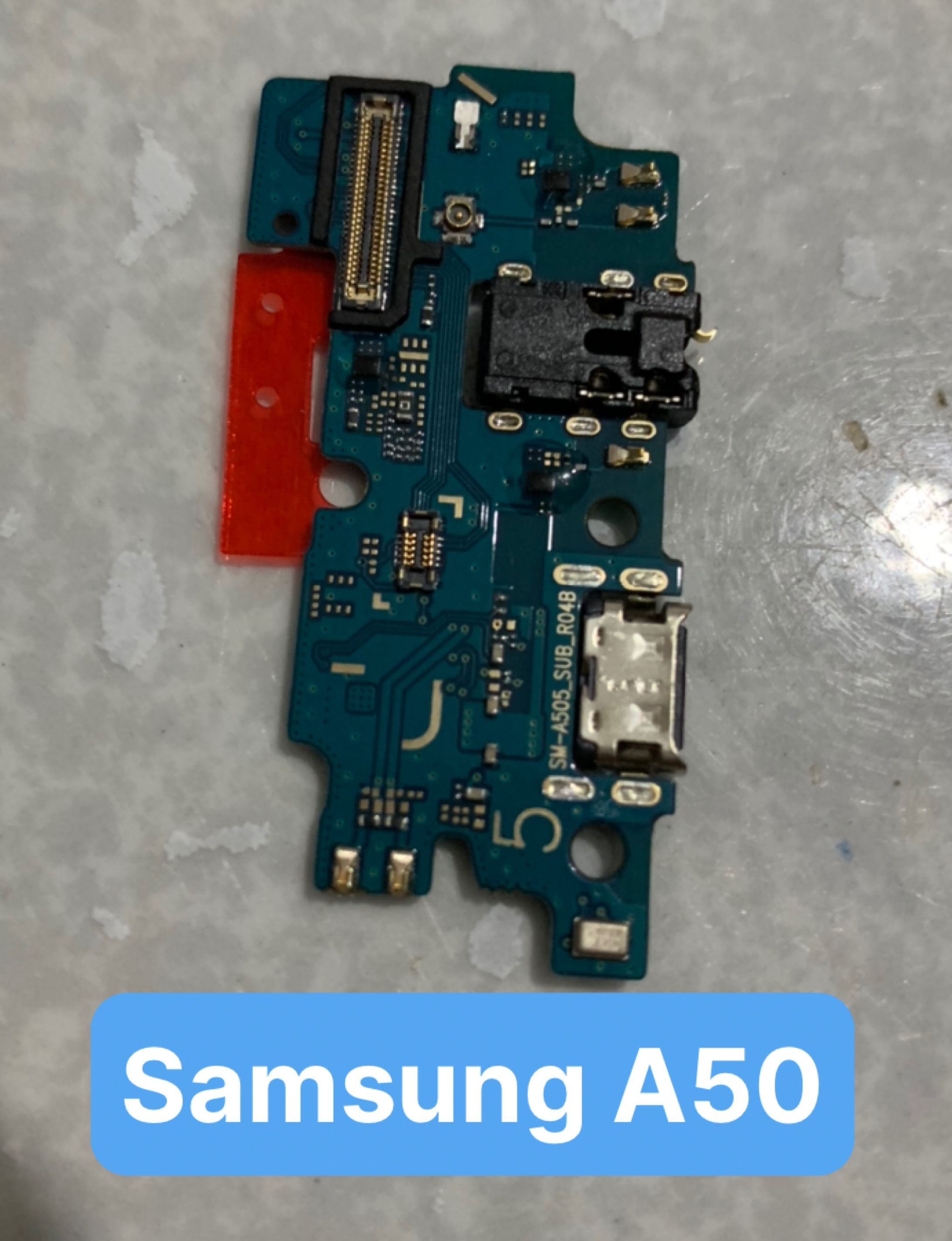 Cụm đuôi sạc, bo sạc, chân sạc, micro Samsung A50 zin hãng