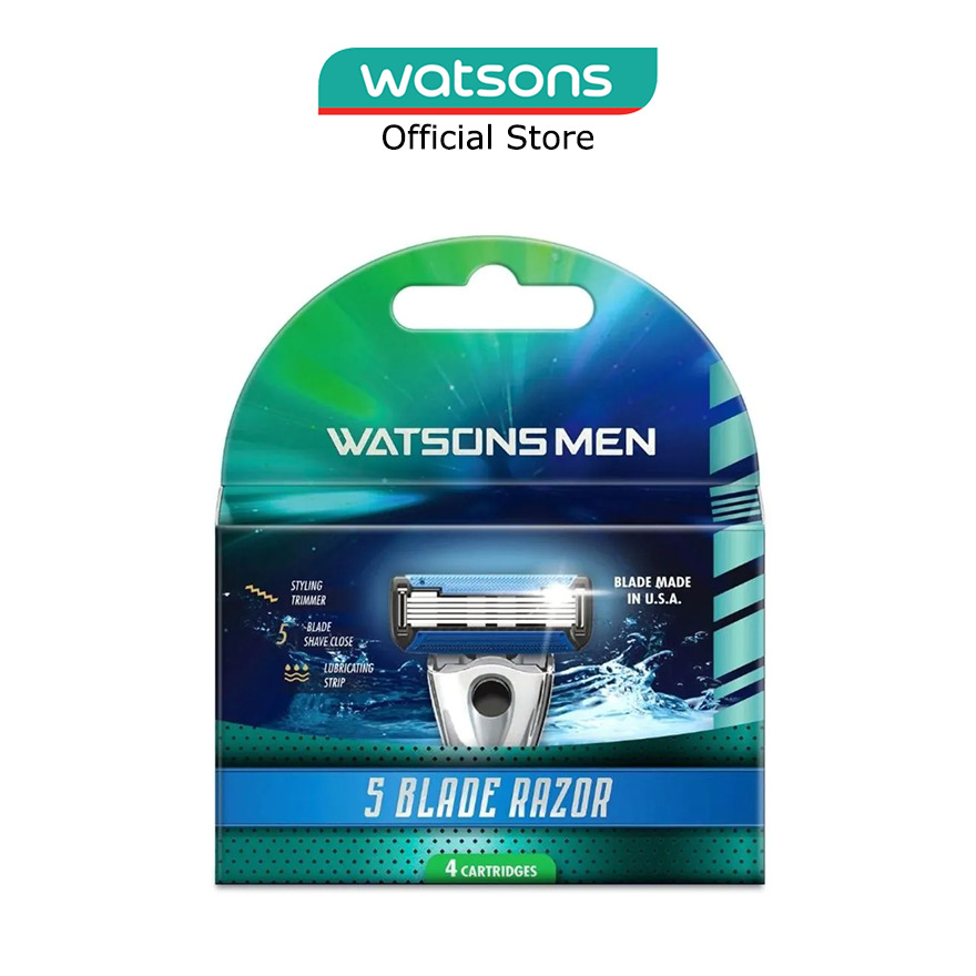 watsons men's 5 blade razor cartridge 4s