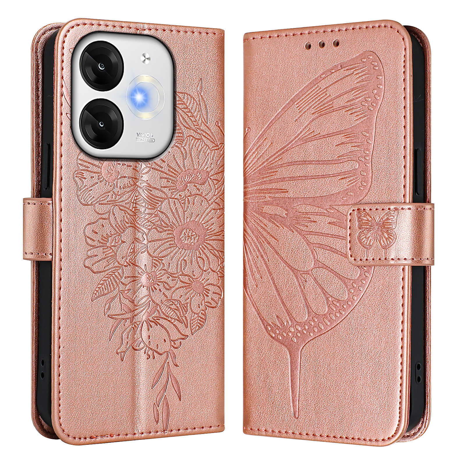 For itel A17 A60 A60s A70 A48 A50 A50c A80 case Luxury Wallet Card Slot Flip cover 3D Stand Holder Butterfly Stand Leather case For itel A05S 23 Pro POP 5C Phone casing.