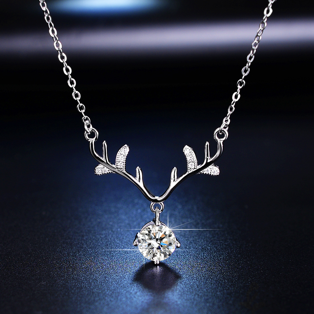 【Essential Good Item】A deer has you Mosan diamond necklace female ...