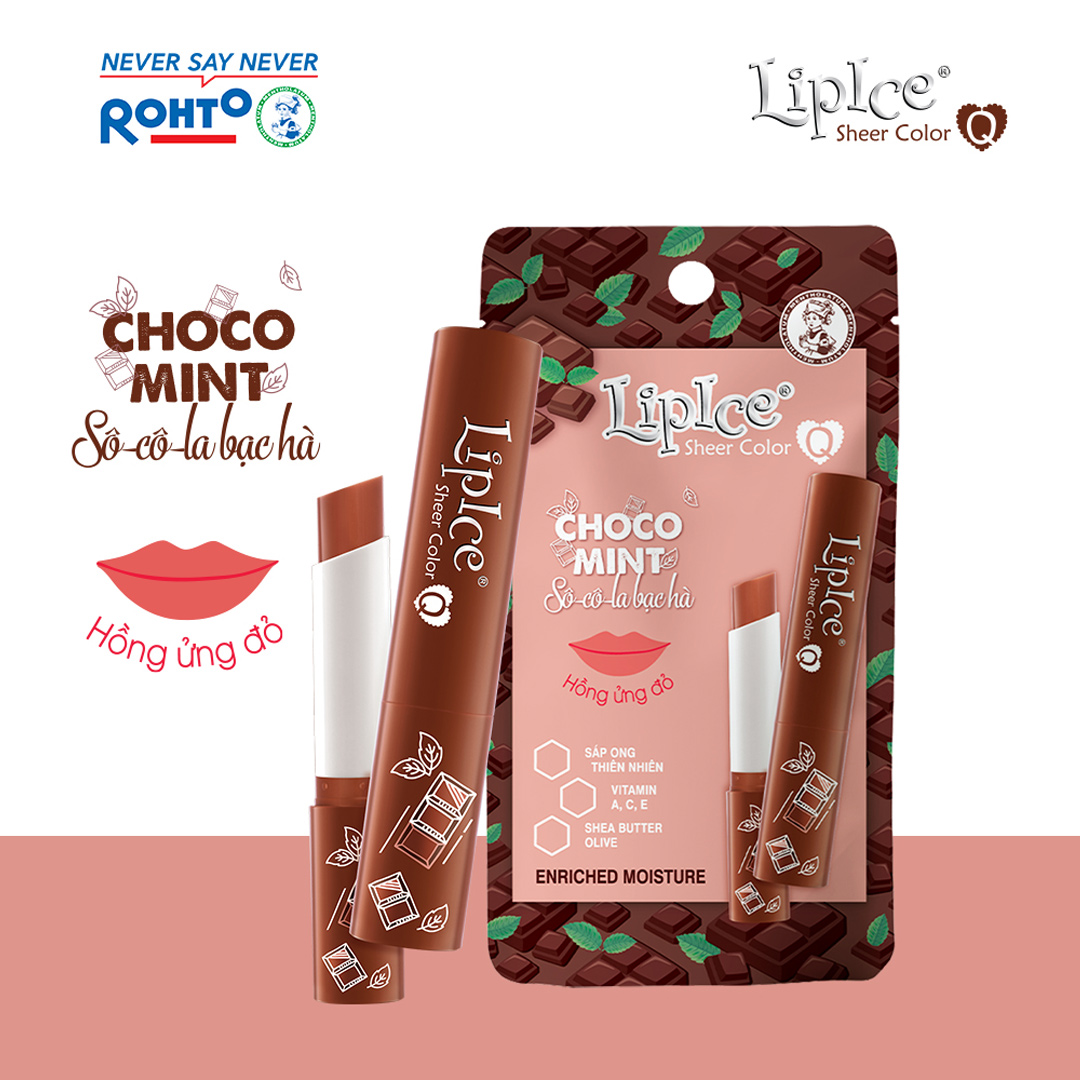 [hồng ửng đỏ] Son Lipice Sheer Color Q CHOCO MINT (Hồng ửng đỏ) 2.4g