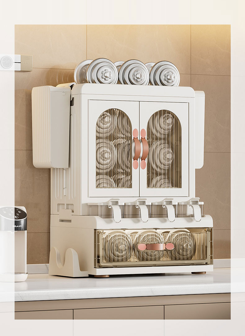 Kitchen spice shelves, chopstick knife holders, countertops, multi-functional seasoning, kitchenware, supplies storage racks, multi-layer cabinets