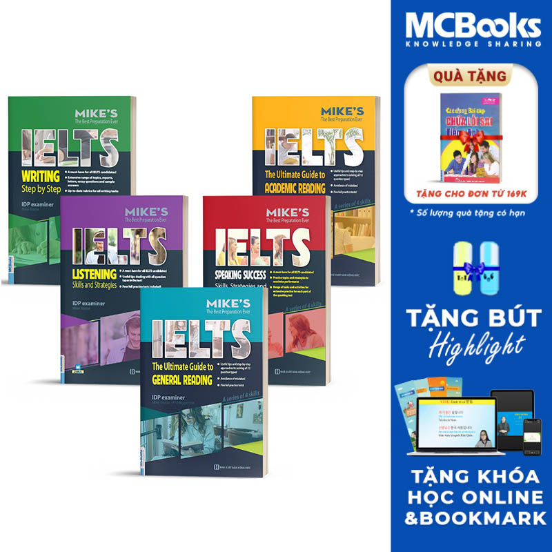 Combo Ielts Mike's (Writing, Reading, Speaking, Listening) - Học Kèm App Online