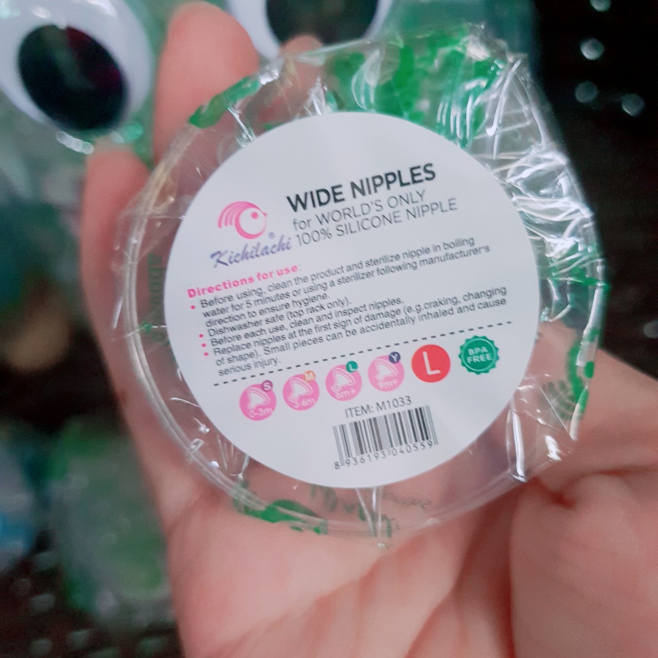 Núm vú cổ rộng silicon siêu mềm KICHI Size S, M, L, Y