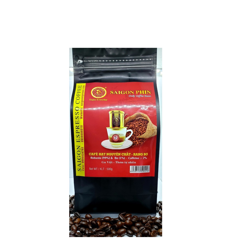Sài Gòn Phin SAIGON ESPRESSO - Cafe Hạt Rang Bơ Túi 500 Gram