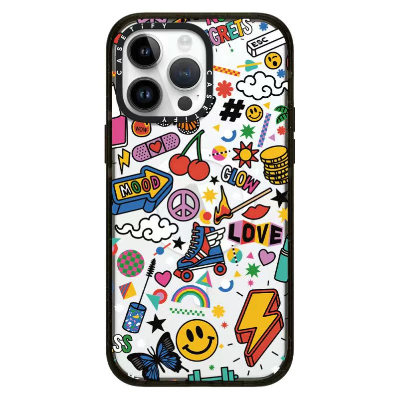 Casetify LIVING MY BEST LIFE Pattern with Magsafe Phone Case for iPhone