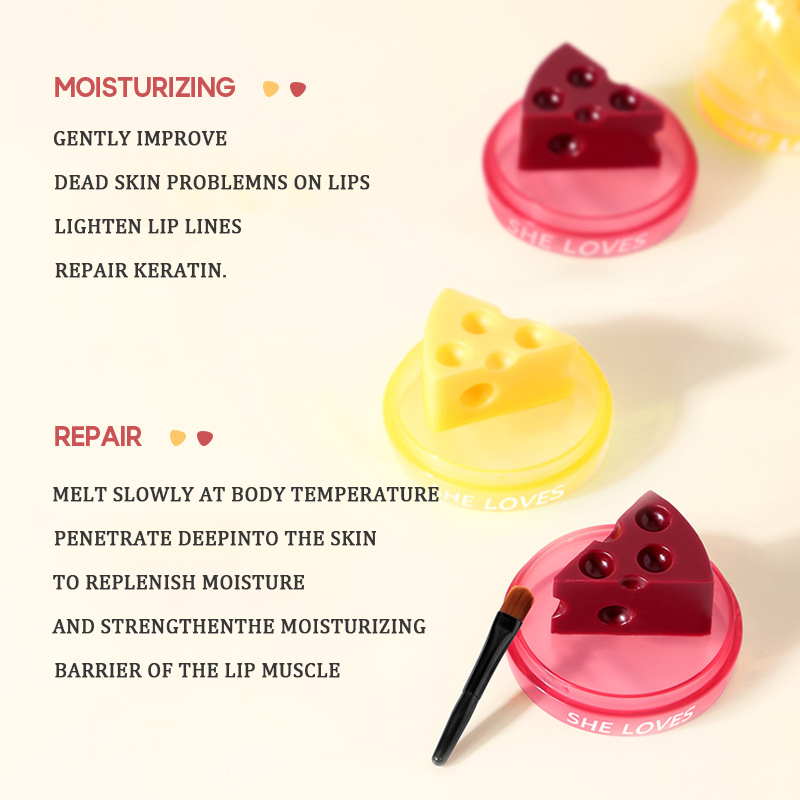 Nourish Cheese Lip Balm Long-Lasting Moisturizing Lipstick Temperature Change Color Lipstick Anti-Drying Hydration Lip Care. 