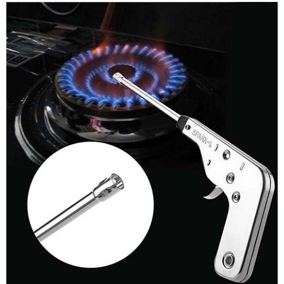 Súng inox đánh lửa mồi bếp gas.