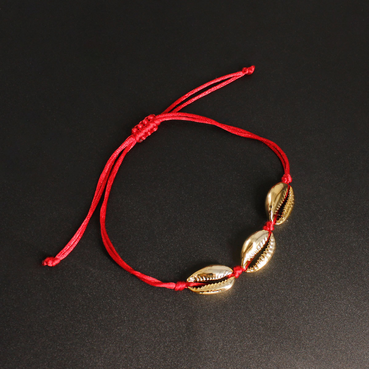 Trendy Shell Beach Fashion Handwoven Red Rope Foot Chain Ankle Bracelet ...