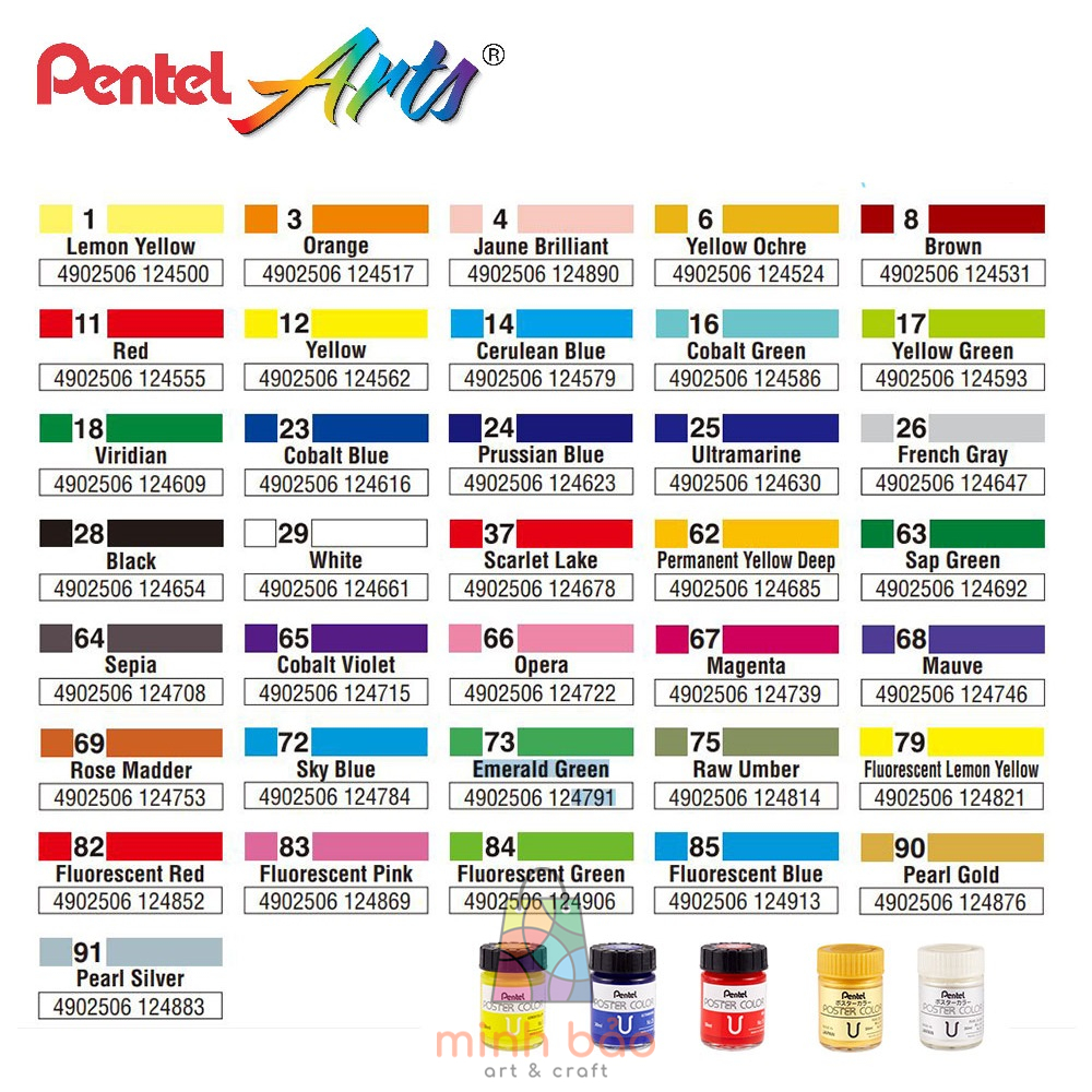BÁN LẺ - MÀU POSTER PENTEL 30ML (LỌ THỦY TINH)