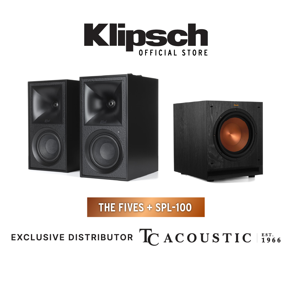 Klipsch The Fives Powered Bookshelf Speaker + Klipsch SPL100 Subwoofer