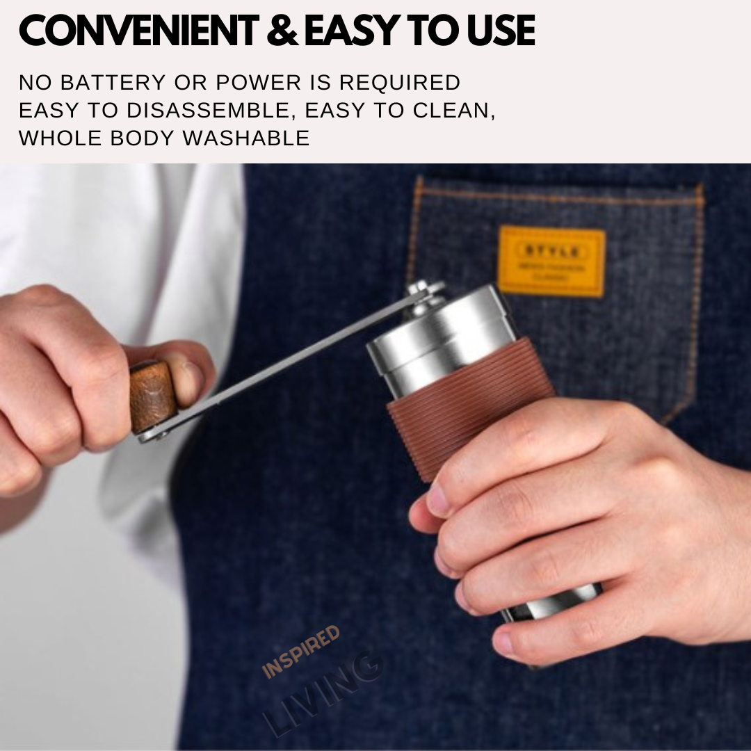 New Improved Manual Stainless Steel Portable Coffee Grinder